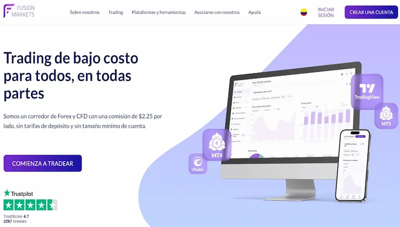 Web de Charles Fusion Markets