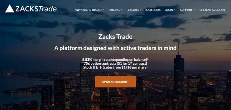 Web de Zacks Trade